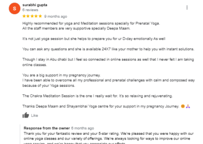 Pregnancy Yoga Classes - Google reviews