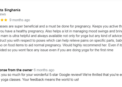 Pregnancy Yoga Classes - Google reviews