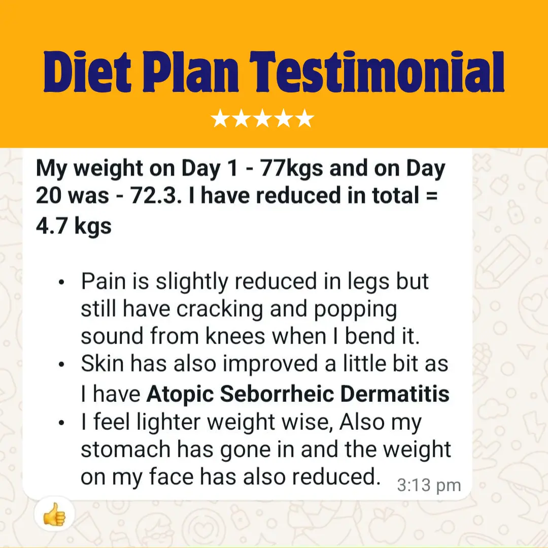 Diet Plan Testimonial