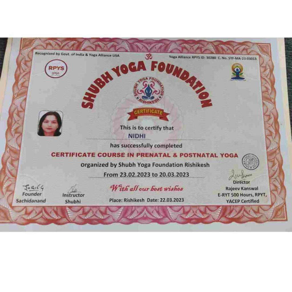 Personalised yoga sessions