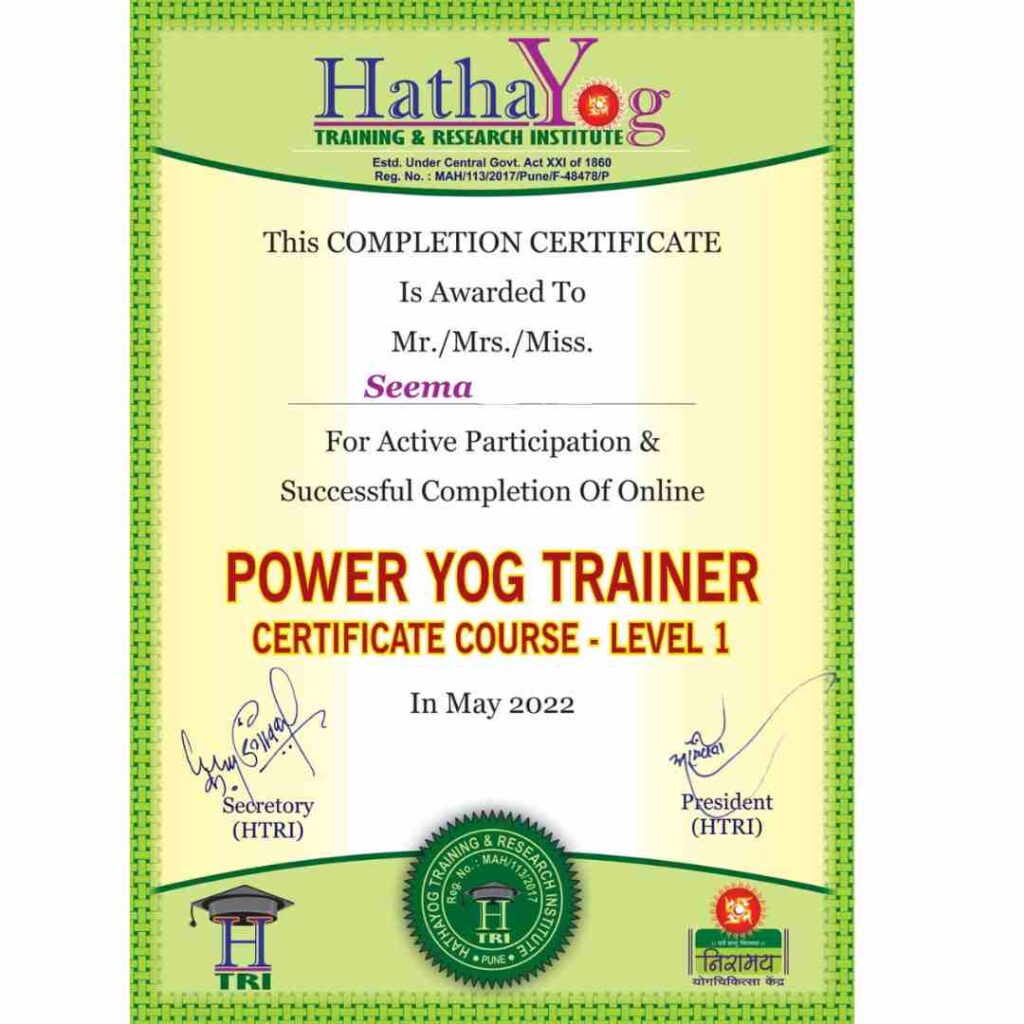 Yoga classes every morning by certified yoga teacher