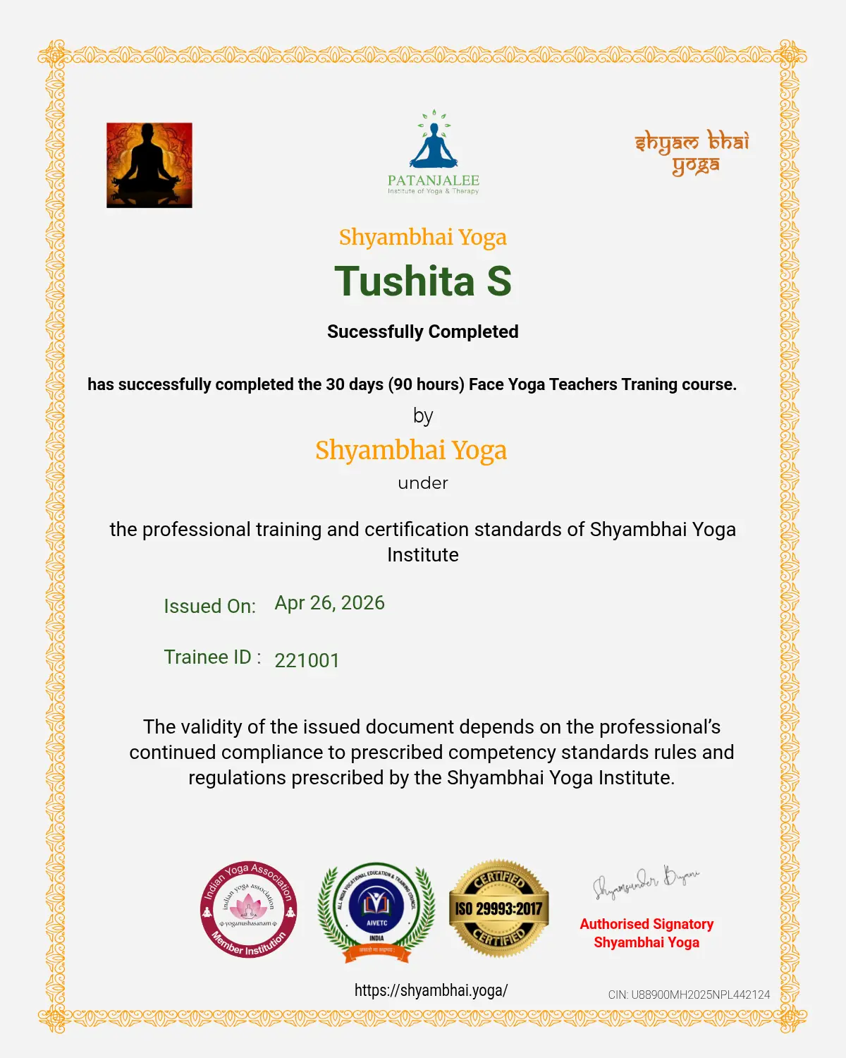 Online face yoga teacher training certification